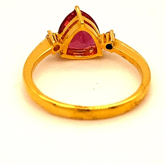 Red Mahenge Spinel 1.71ct 22K Solid Gold Ring - Picture 5 of 7